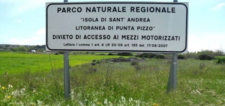Cartello parco Punta Pizzo